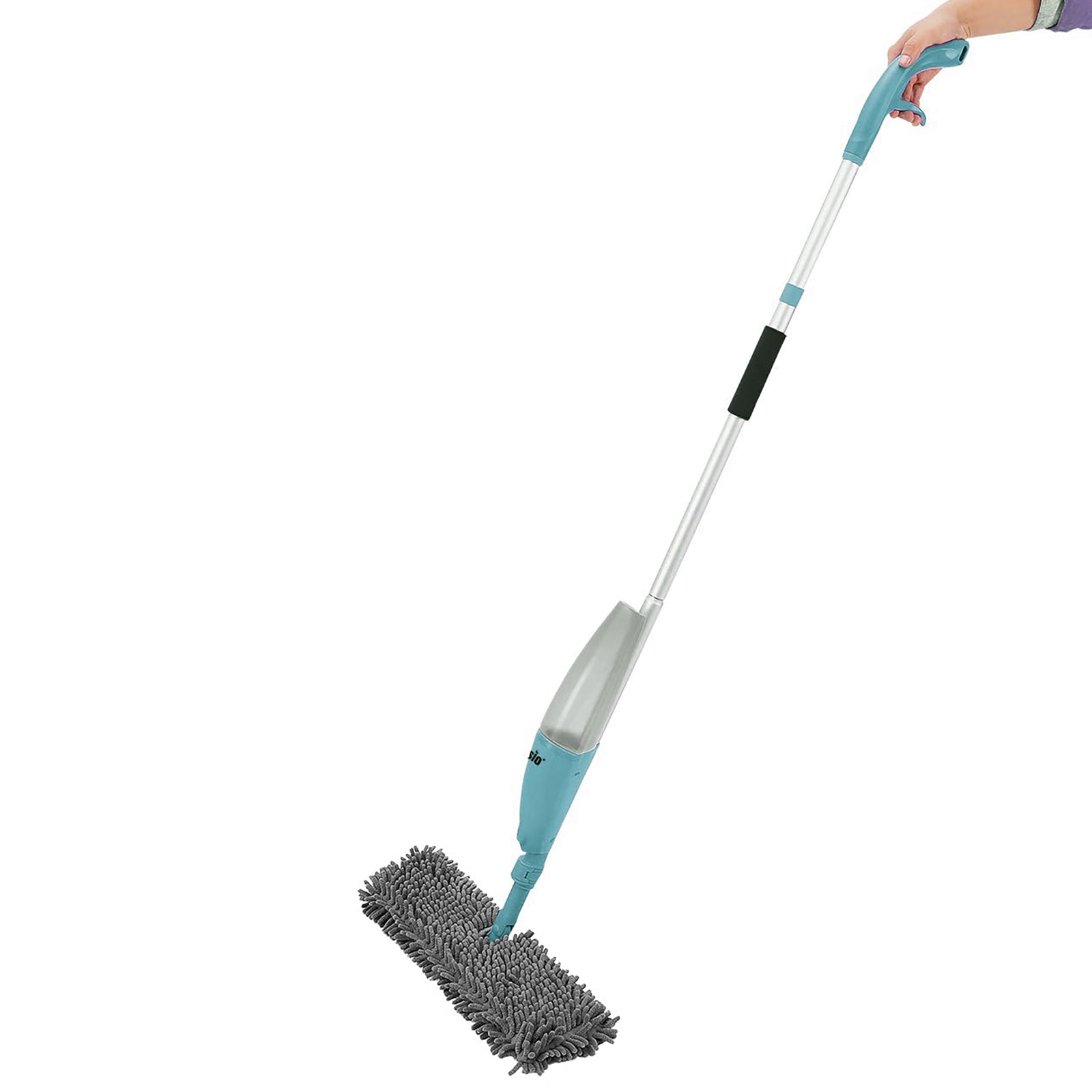 AMOS Extendable Spray Mop Cleaner Flexible Neck 2 x Microfibre Pads Floor Cleaning