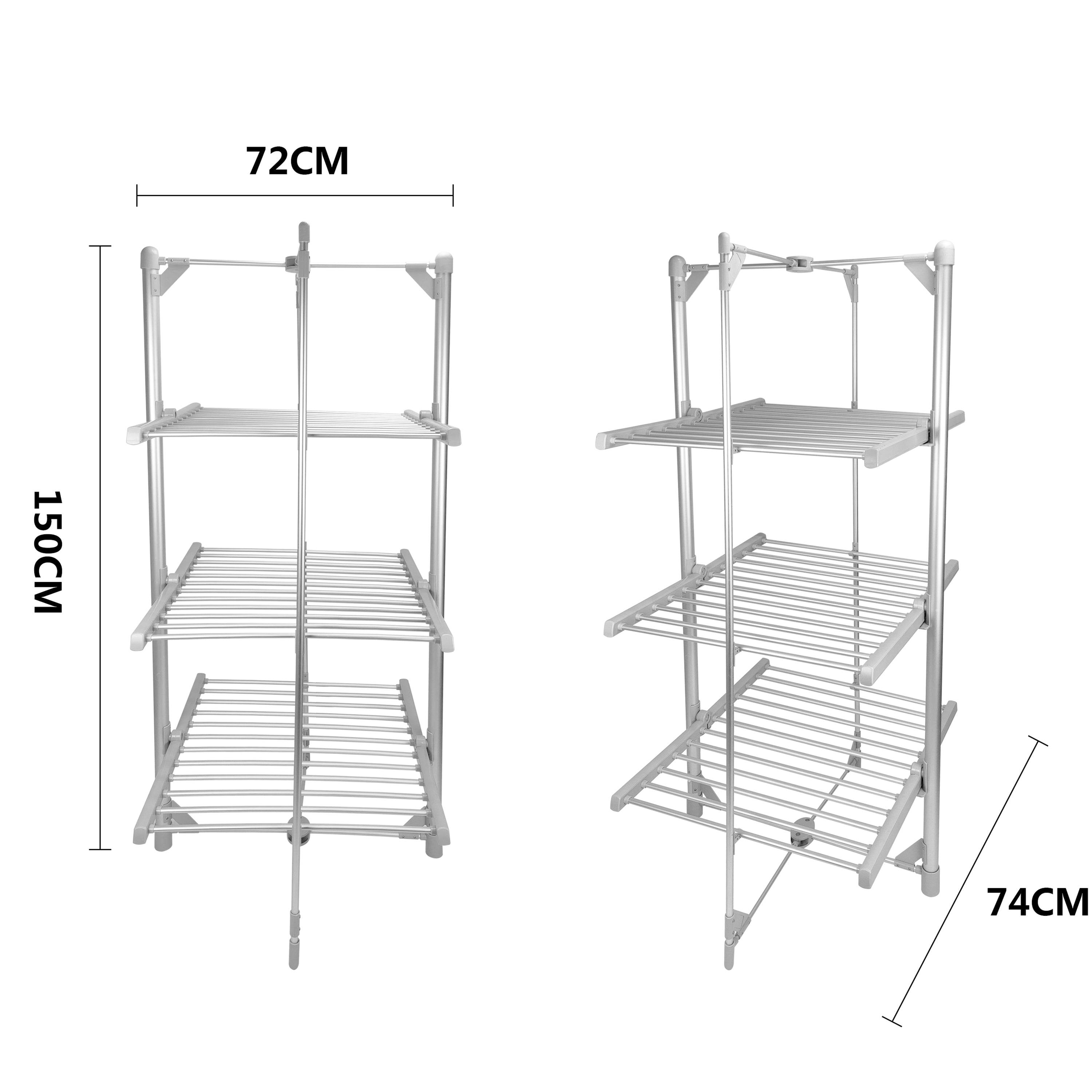 AMOS 3-Tier Heated Electric Foldable Clothes Airer With Cover