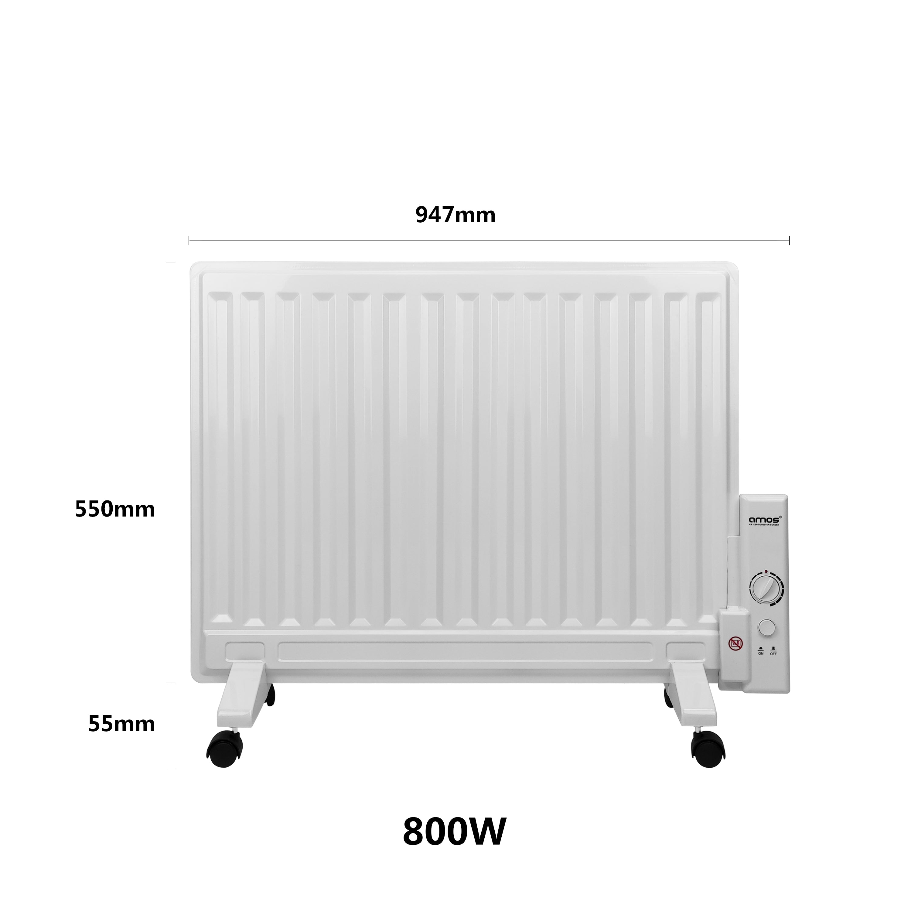 AMOS 800W Oil Filled Panel Radiator