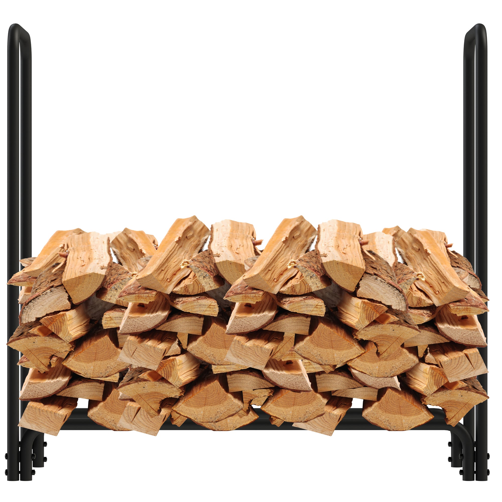 AMOS Heavy Duty 4ft Firewood Rack Fireplace Log Rack for Indoor & Outdoor