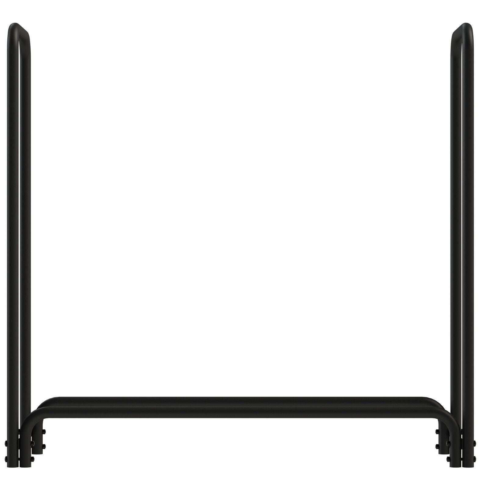 AMOS Heavy Duty 8ft & 4ft Firewood Rack Fireplace Log Rack Black