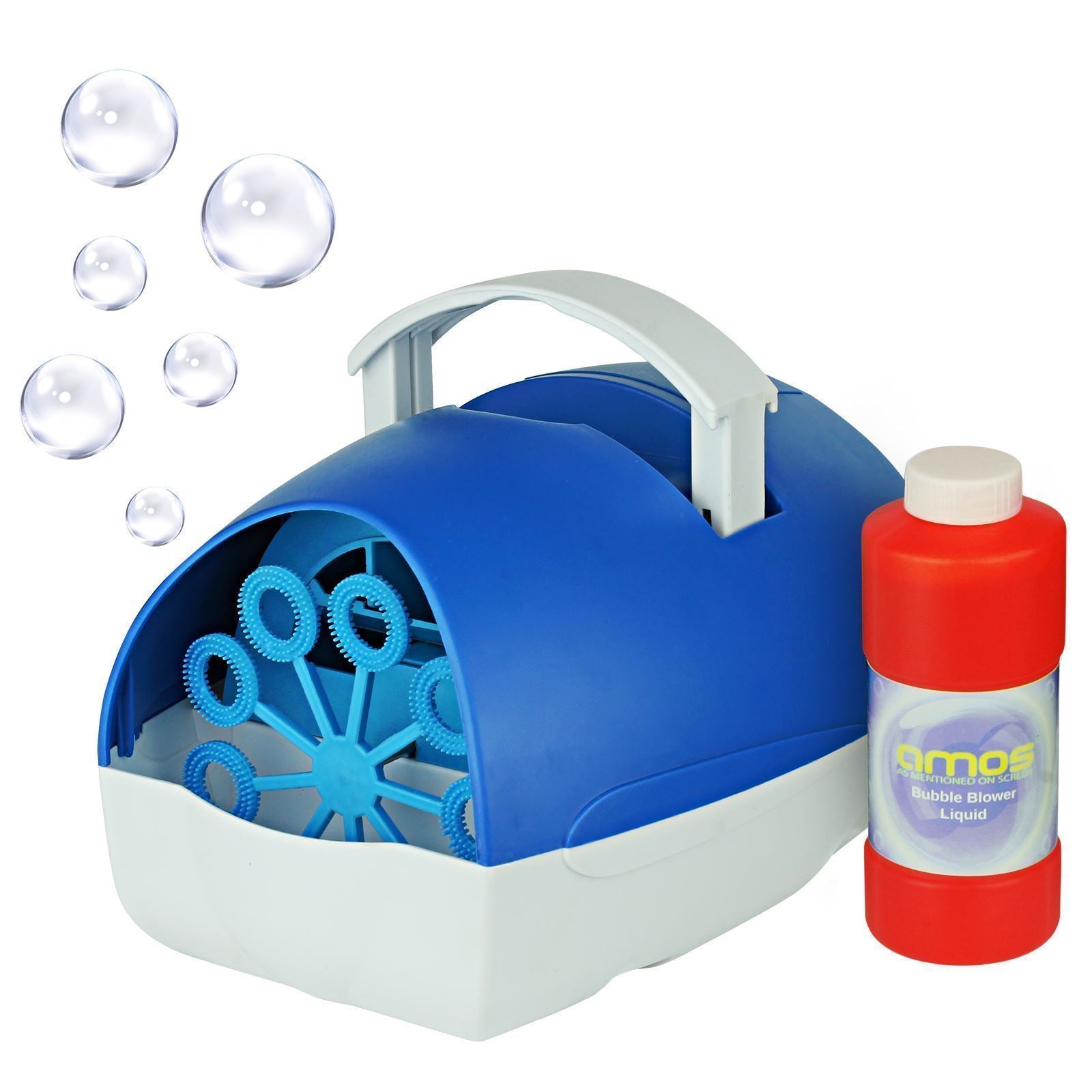 AMOS Bubble Blower Machine Maker + Fluid Portable Kids Birthday DJ Wedding Party