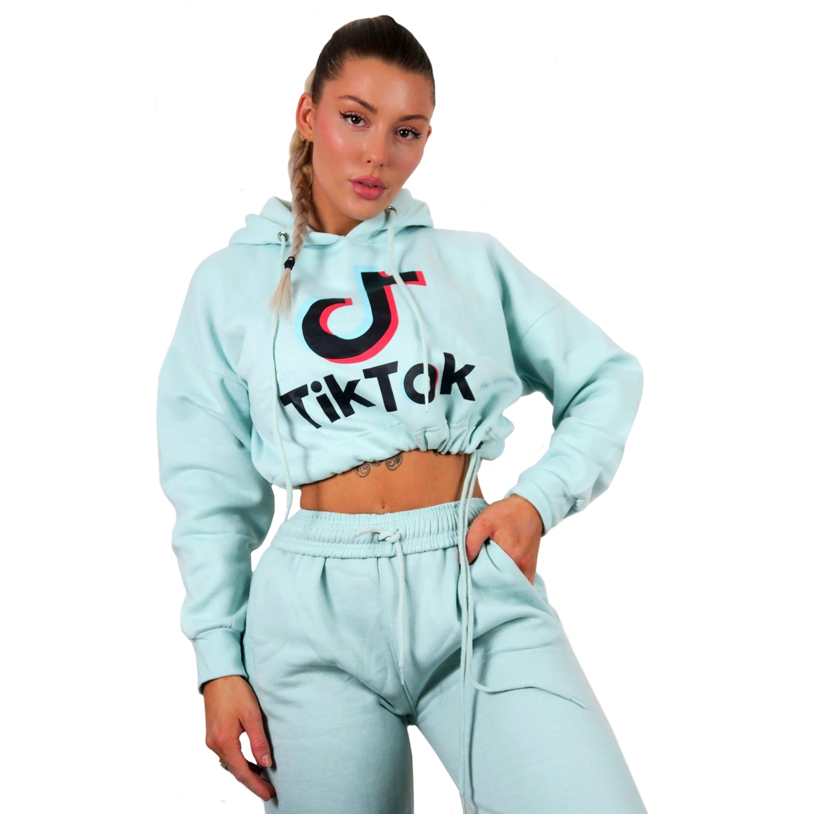 Ladies Womens Tik Tok Logo Hoodie