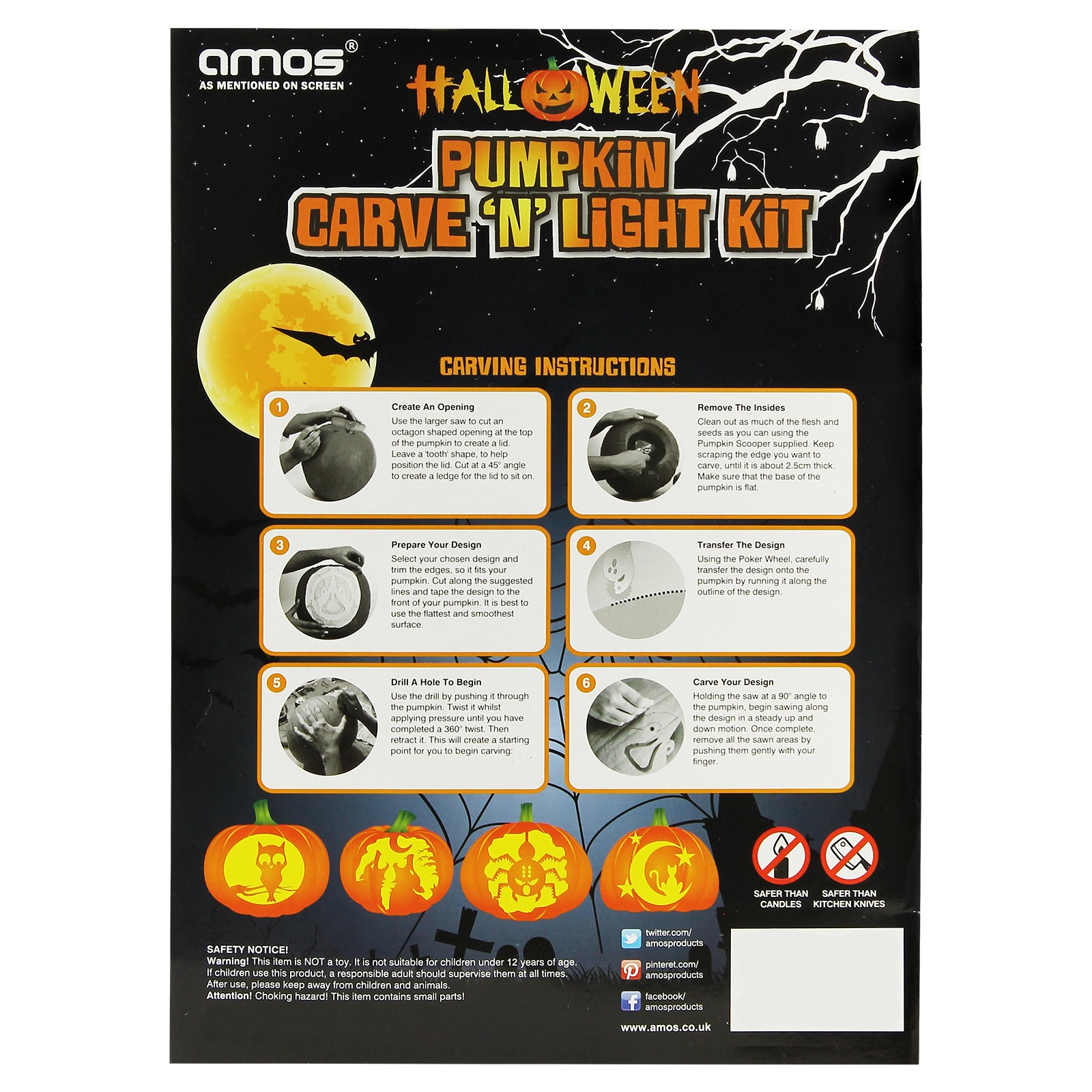 AMOS Halloween Pumpkin Carving Kit