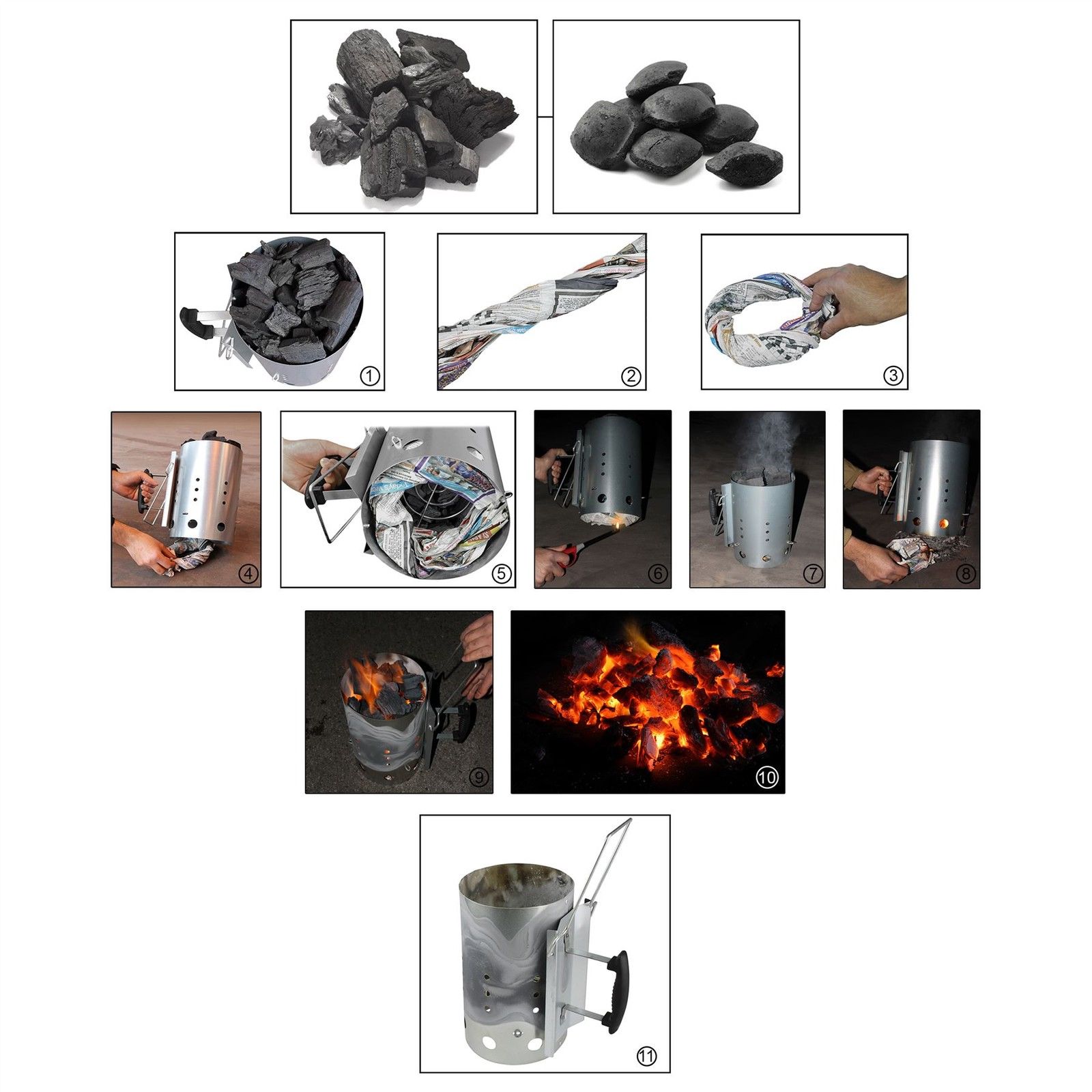 AMOS Collapsible Charcoal Chimney Starter