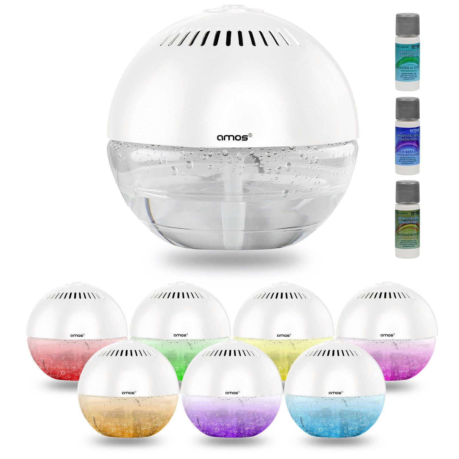 AMOS Globe Air Revitaliser Purifier Freshener Ioniser Colour Changing LED Light