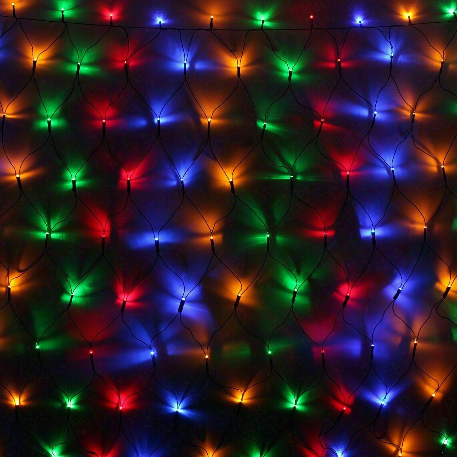 AMOS 180 Battery Operated LED Christmas Mesh Net Chaser Lights Indoor Outdoor with 8 Functions - 1.8m x 1.2m