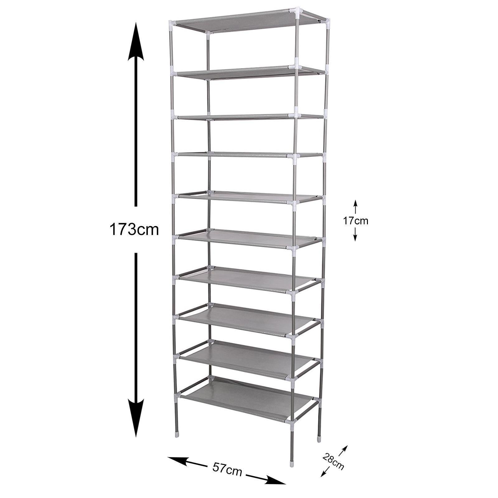 AMOS 10 Tier Shoe Rack - 57cm Width